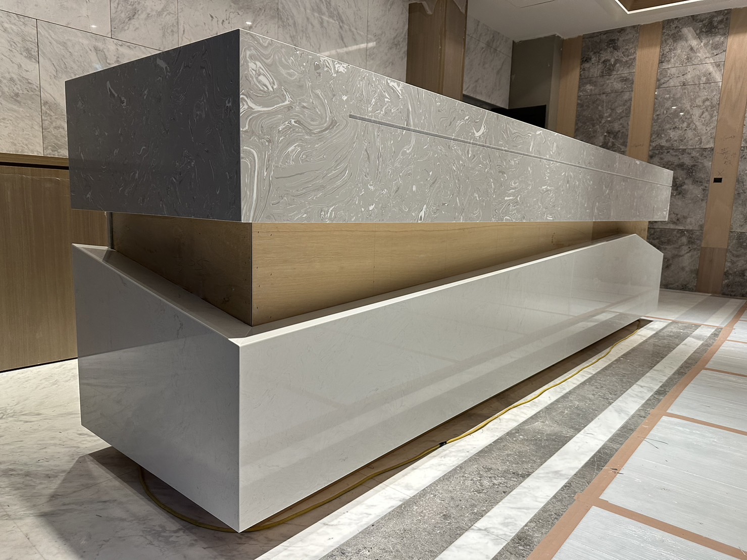 雲朵拉灰+雅士白-櫃台