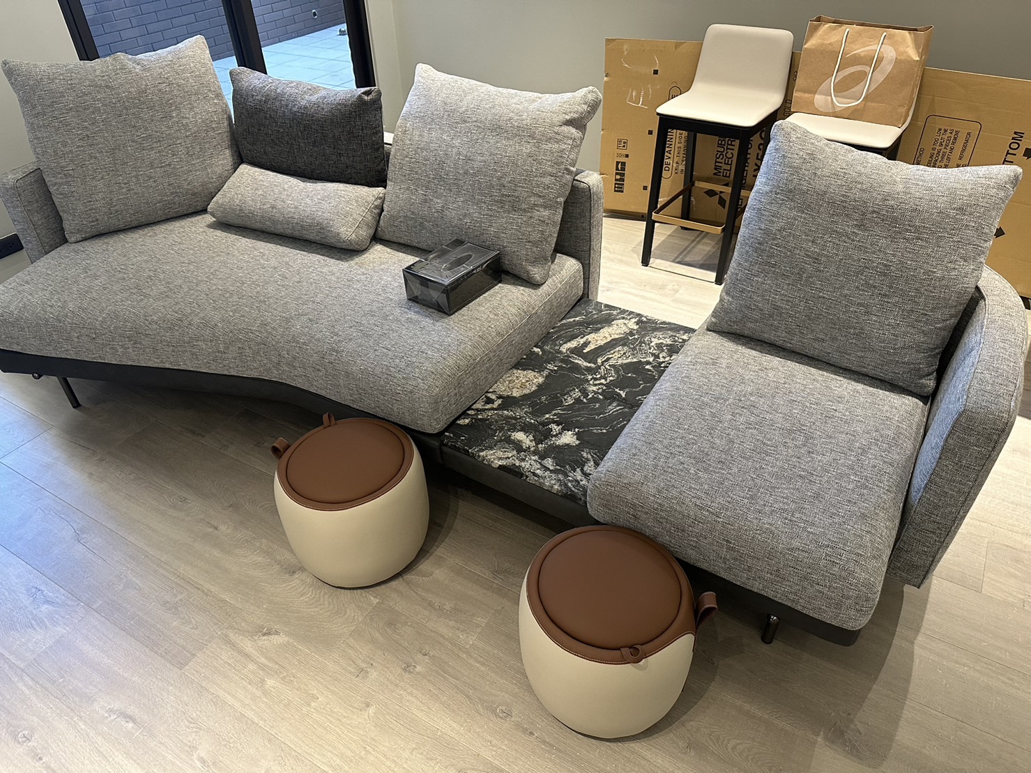 潑墨山水皮革面-檯面