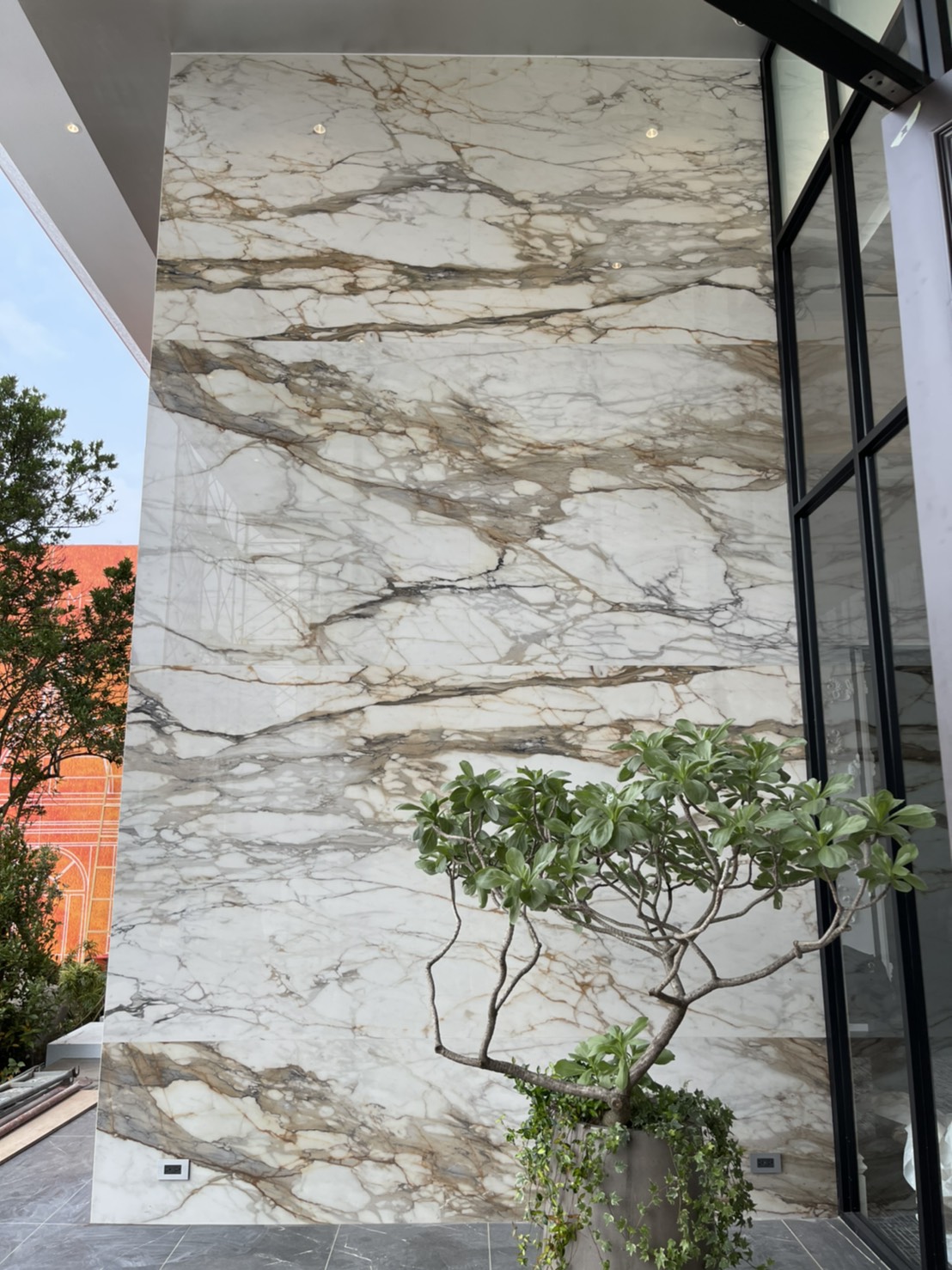 薄磚黃金雕刻白-牆面