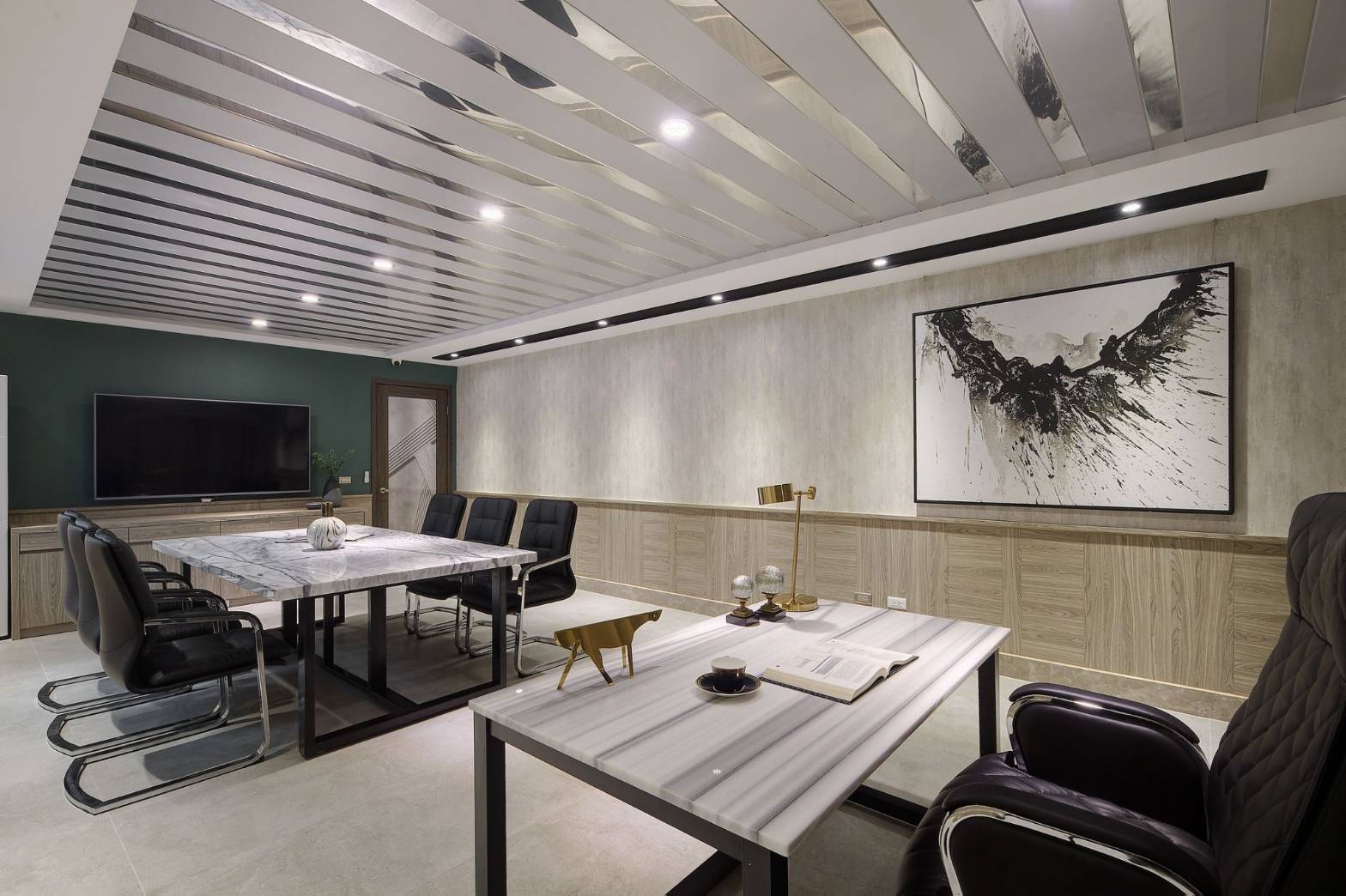 意境-會議桌+千層玉-辦公桌