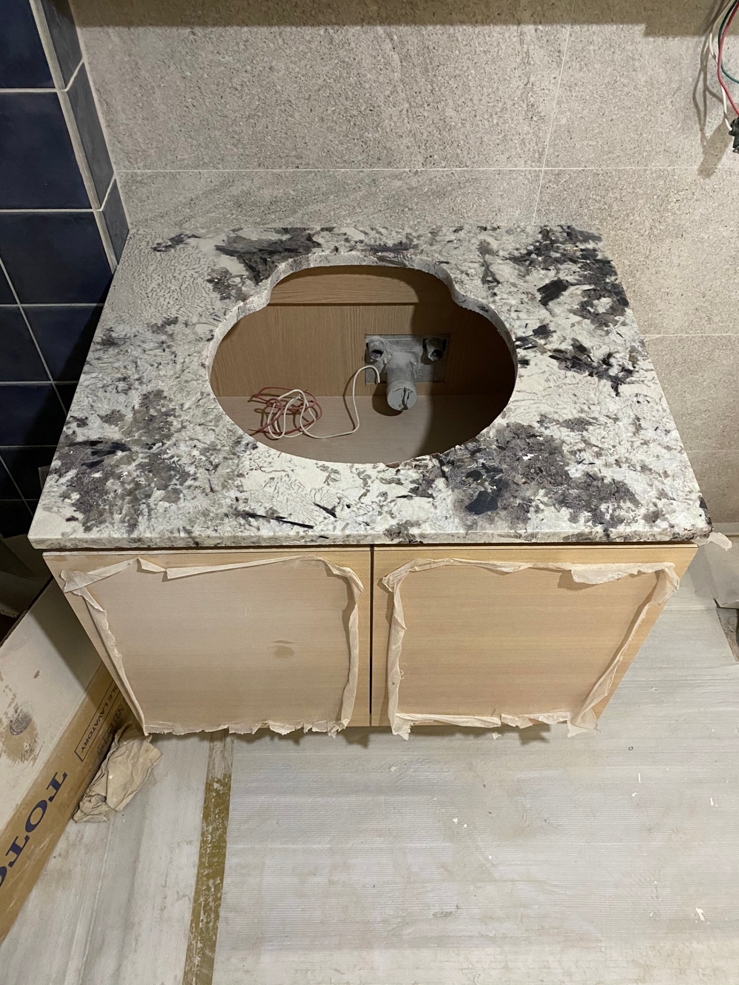 雪山藍復古面-洗手台