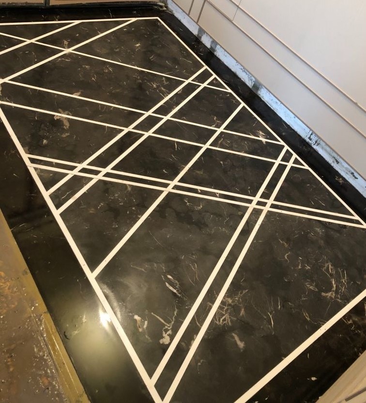 金鑲玉+雪晶白-玄關地坪