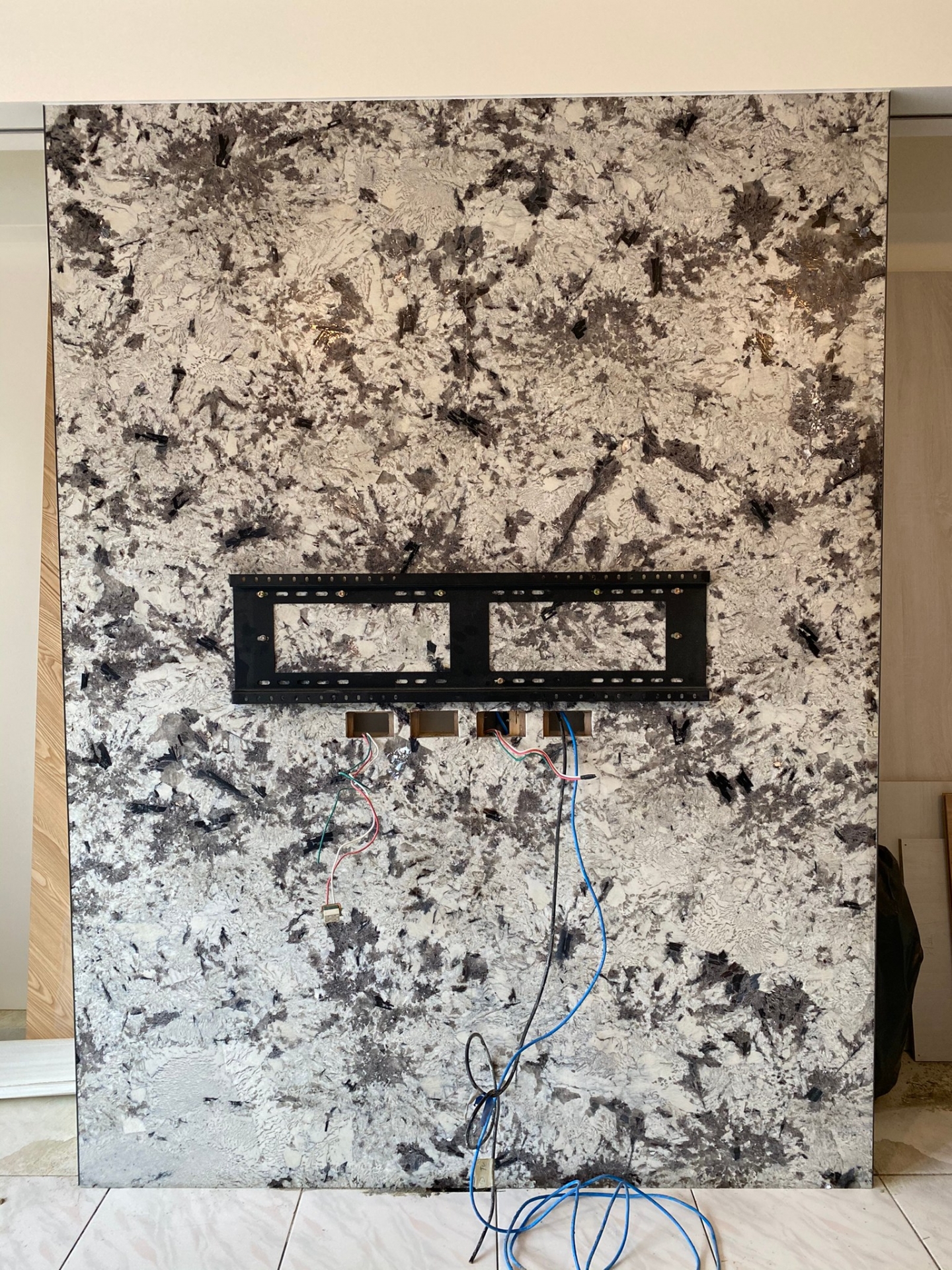 雪山藍復古面-電視牆