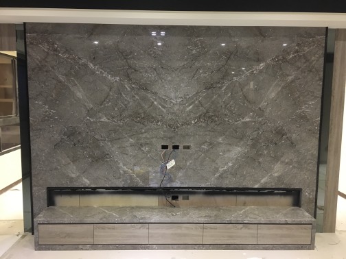灰網石-電視牆