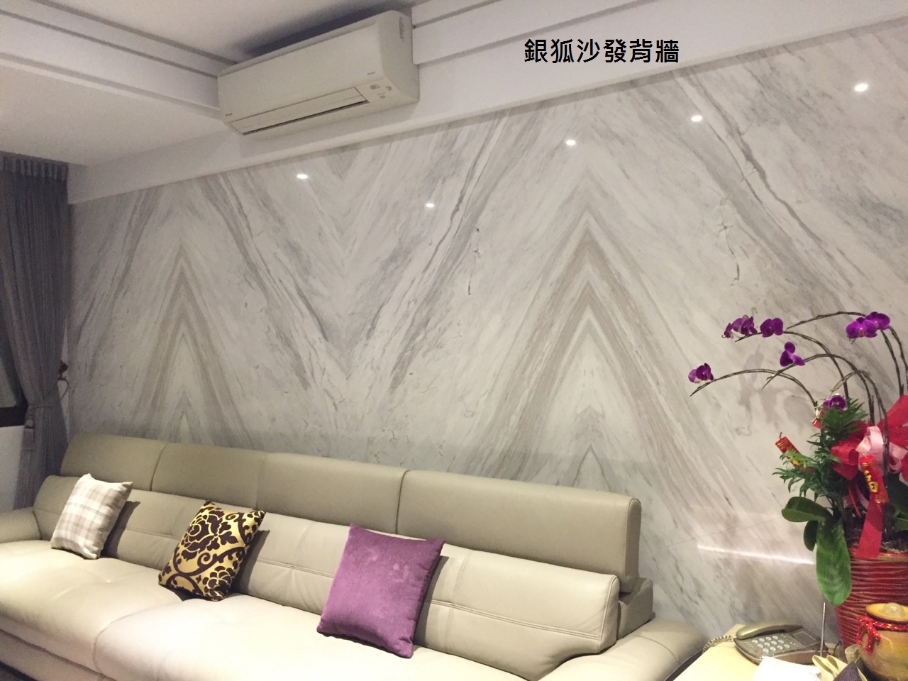 銀狐-沙發背牆