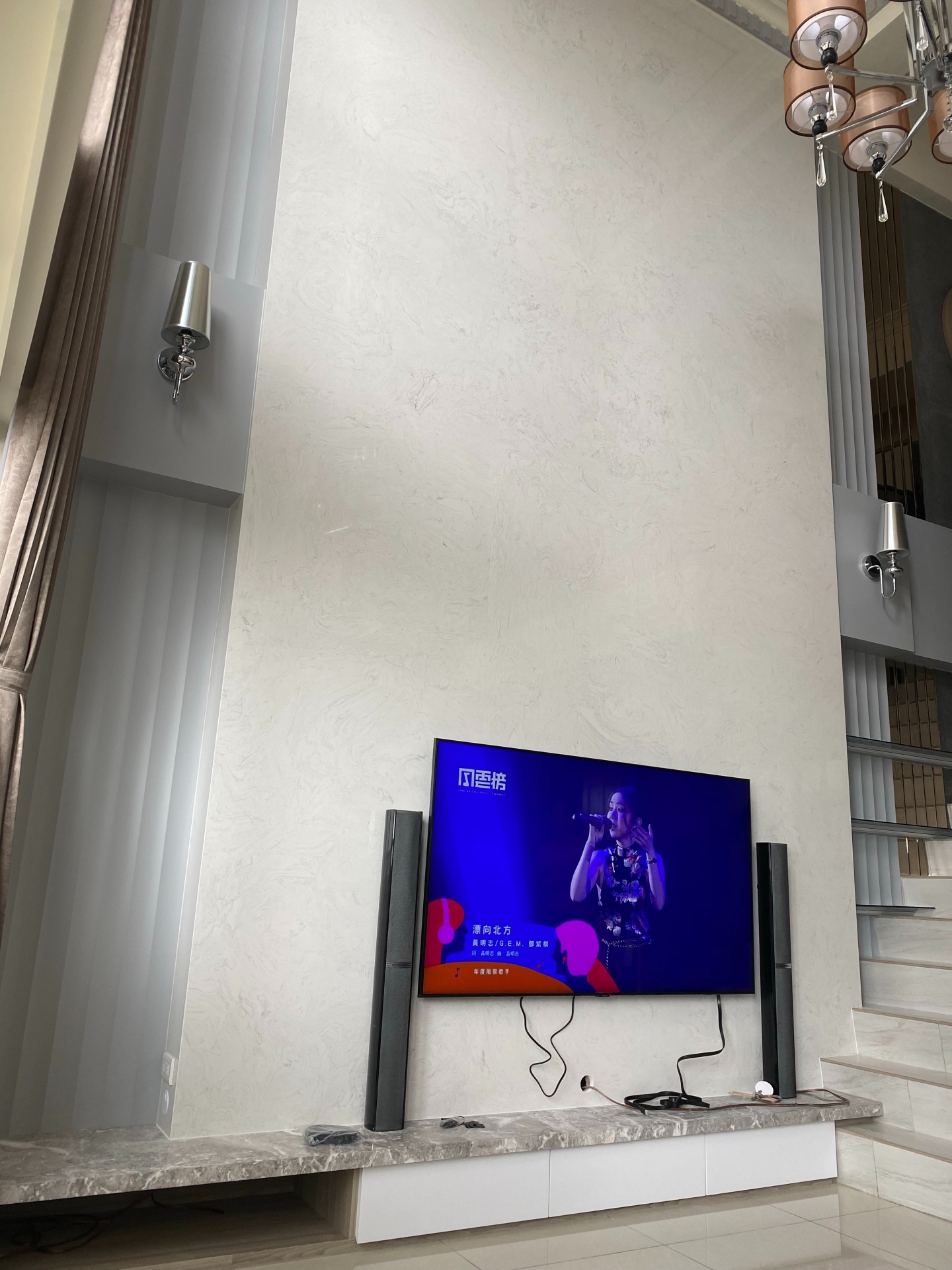 雅士白人造石-電視牆