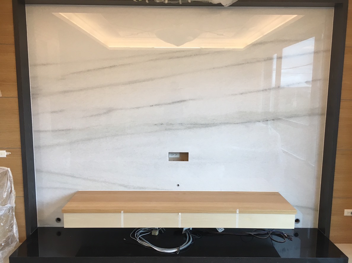 山水白玉-電視牆