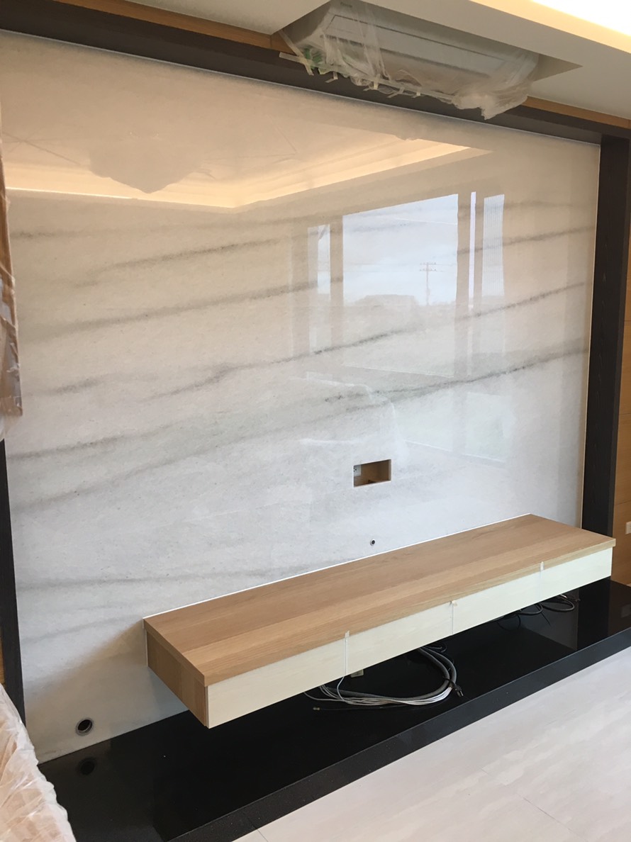 山水白玉-電視牆